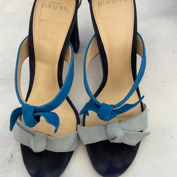 Alexandre Birman Lolita Suede Bow Sandals Ankle Wrap Open Round Toe Line - Picture 5 of 7